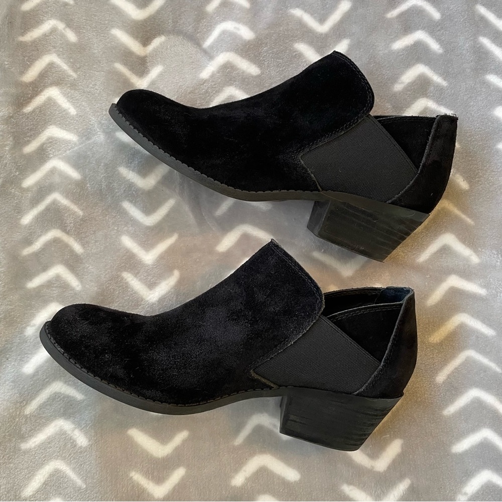 Me Too Black Suede Ankle Boots